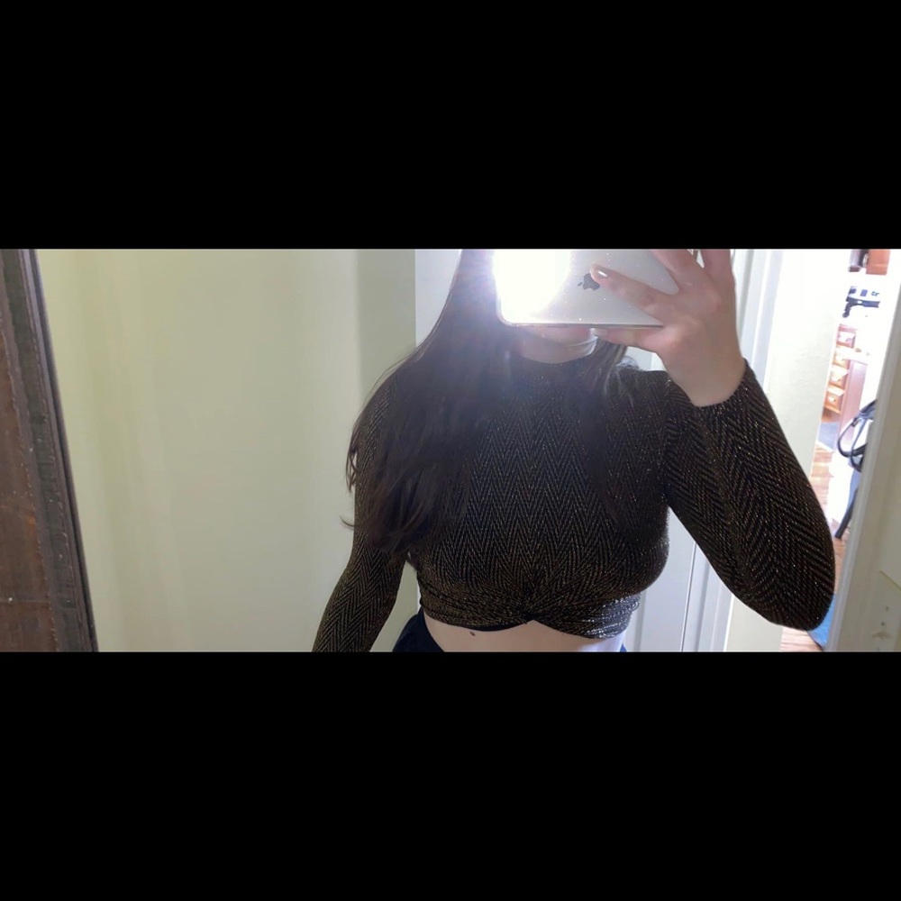 Forever 21 glitter striped crop top